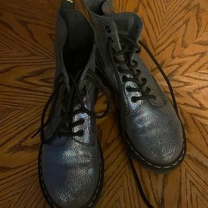 Metallic snake skin Doc Martins